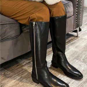a new day Black Over the Knee Boots Sleek Leather Design
